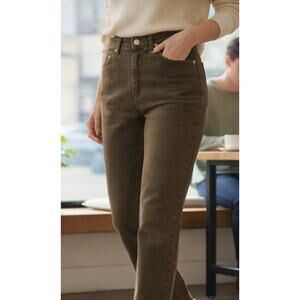 LEE Olive Denim Riveted Straight Leg Mom Jeans – Women’s Size 8 Vintage